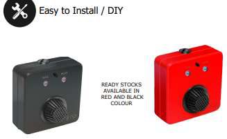 Divya gas leak and heat detector, black and red